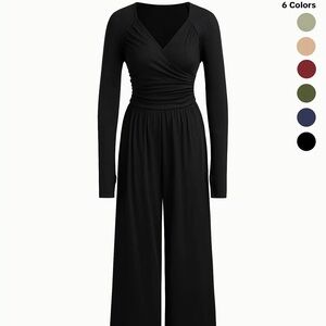 Chic Black Long Sleeve Jumpsuit